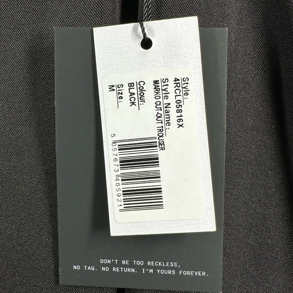 4TH and Reckless Marko Black Cutout Wrap Waist Trouser Pants Medium - Picture 5 of 9